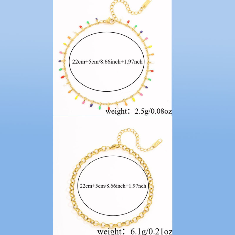 2pcs Wear-Resistant Stainless Steel Anklet Set
